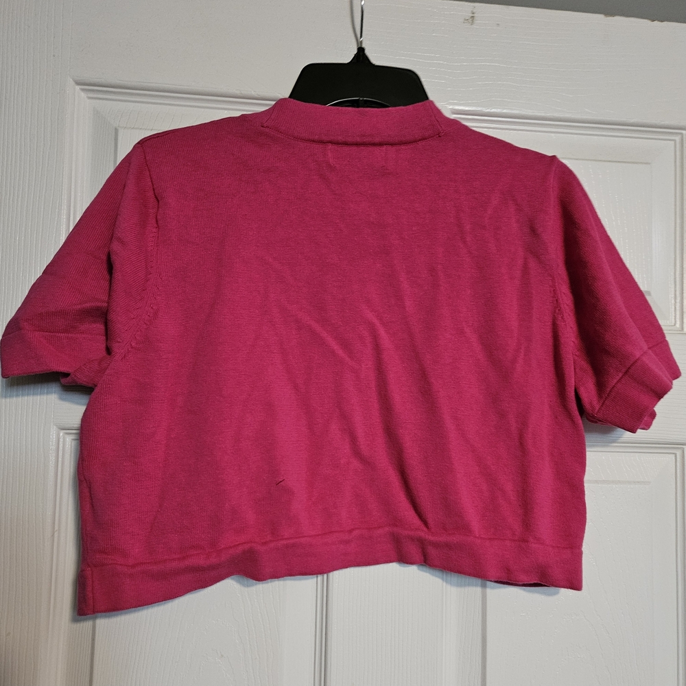 Pink R&K Cropped Cardigan - Picture 3 of 3